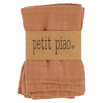 Petit Piao - 3-pak vaskeklude - Camel